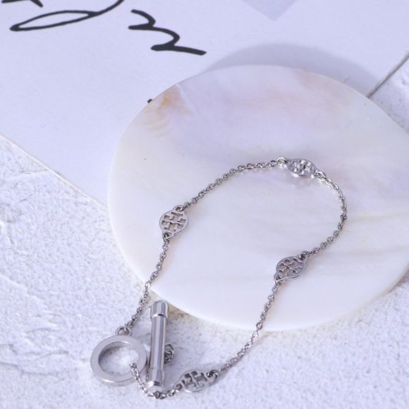 Tory Burch Delicate Toggle Station Chain Bracelet - SILVER - Picture 8 of 9